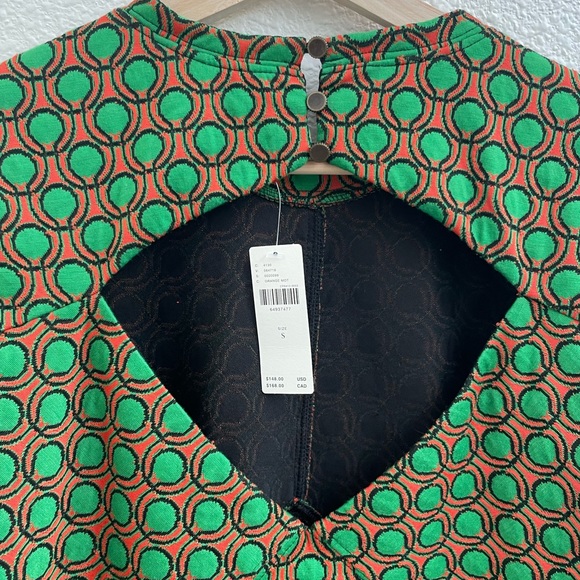 NWT Maeve mod long sleeve dress - small. Green and orange - Picture 4 of 5